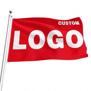 Drapeaux et bannières personnalisés avec logo rouge pour activités de plein air, impression numérique, qualité supérieure, prix de gros d'usine - Product Image 2