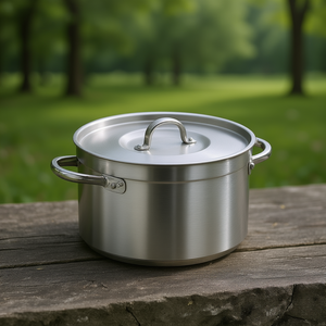 Casseruola in acciaio inossidabile da 3 litri con coperchio, pentola rotonda per uso su piano cottura - Product Image 3