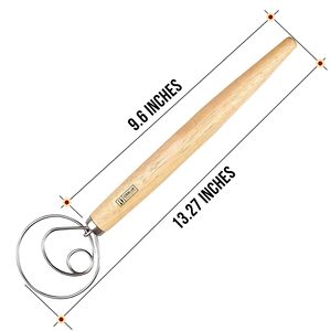 Grand fouet à pâte danoise manuel en acier inoxydable, batteur à gâteau et pâtisserie, fouet à œufs, outils de cuisine <span class=keywords><strong>pour</strong></span> la pâtisserie - Product Image 2