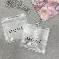 Sacs en plastique givrés à fermeture éclair en PVC pour l'emballage de bijoux, pochette transparente personnalisée pour bijoux avec logo, mini sac de voyage pour bijoux