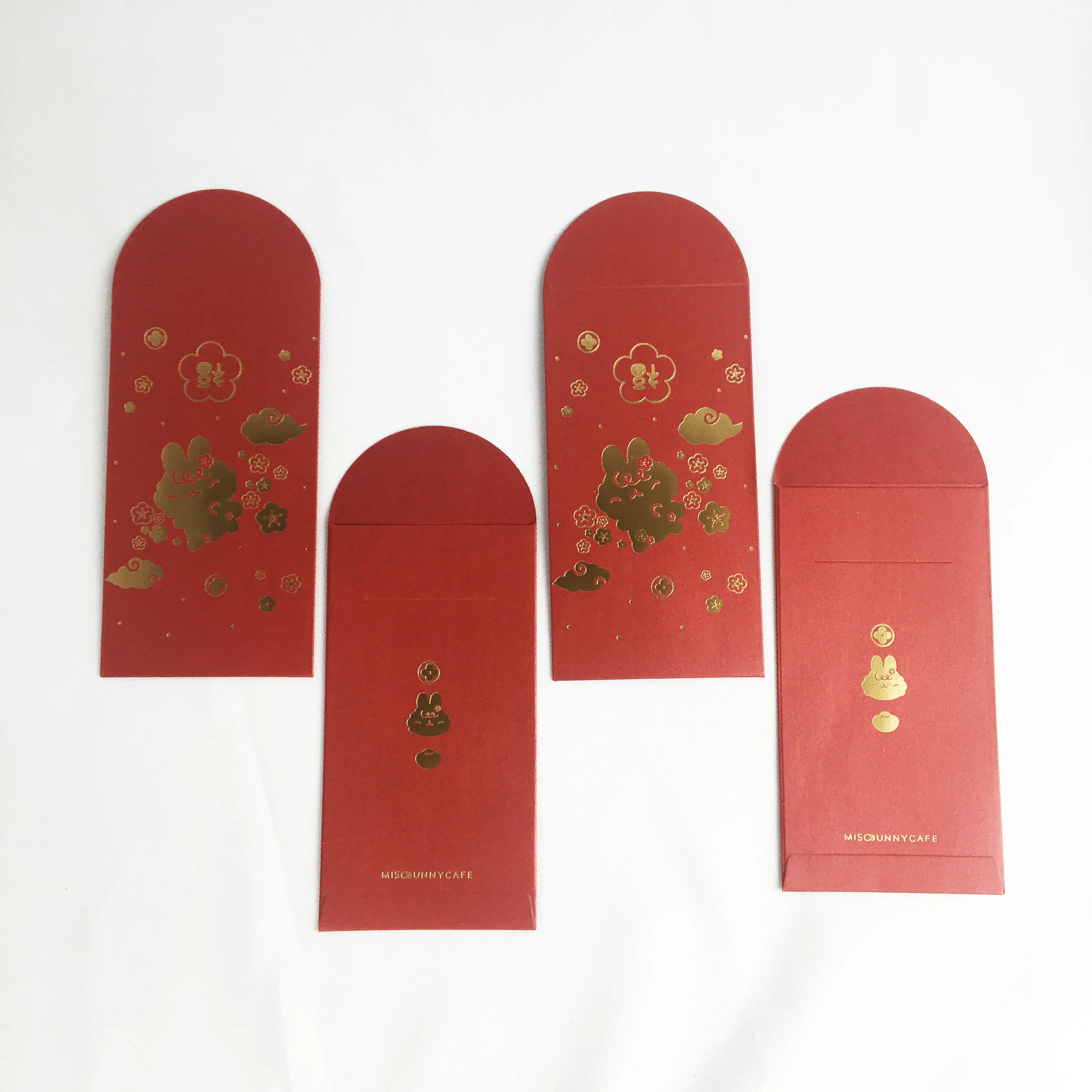 Chinese New Year 2023 Hong Pao Printed Fancy Paper Red Packet Envelope With Gold Hot Stamping Logo