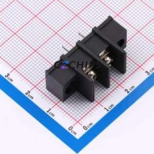 MX25SM-7.62-02P-BK01-Cu-S-A Barrier Terminal Block Through hole,P=7.62mm Connector Two Sides 7.62mm 1x2P Straight Pin - Product Image 1