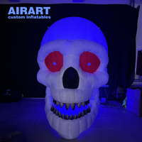 Crâne gonflable géant à mâchoires creuses, accessoire d'horreur pour Halloween, idéal pour les parcs à thème, les zones effrayantes, les bars et les décorations de fête.