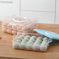 Boîte de rangement en plastique transparent multicouche de grande capacité pour œufs frais, conteneur de stockage pour réfrigérateur