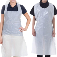 Tablier jetable en PE imperméable sans manches pour la cuisine, le nettoyage, la préparation alimentaire et la peinture