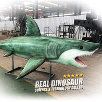 Requin animatronique grandeur nature pour les aires de jeux pour enfants, les centres commerciaux, les parcs d'attractions, fabriqué en métal, silicone et acier