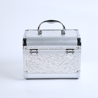 Valise à maquillage en aluminium Butterfly Beauty avec miroir, mini boîte à maquillage, étui à cosmétiques personnalisé