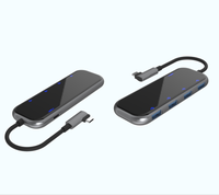 Hub Tipe C 5 in 1 dengan 4 Port USB 3.0 Pengisian Daya PD100W Mini Portabel dari Aluminium Alloy untuk Laptop/Desktop/Macbook-Tidak Perlu Colokan