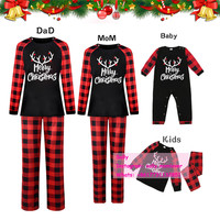 Großhandel rot gestreifte Weihnachten Halloween Urlaub passende Familie Weihnachten Pyjamas