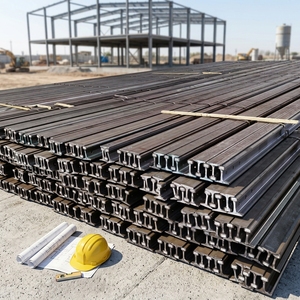 Rail en acier allié R350HT U71Mn, traité thermiquement, rail de chemin de fer robuste pour la construction de voies ferrées à forte charge - Product Image 1