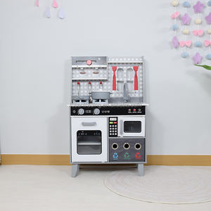 Cocina de Juguete de Madera para Interiores con Contenedor de Tela, Estufa, Fregadero y Grifo, Juego de Cocina de Simulación Premium para Niños - Product Image 3