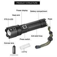 Lampes de poche haute luminosité Rechargeable 990,000 Lumens haute puissance Flash lumière étanche lampe de poche pour Camping randonnée