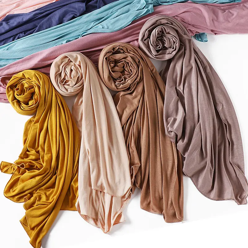 <span class=keywords><strong>Hijab</strong></span> dell'involucro normale della sciarpa del Jersey traspirante del cotone elastico di qualità eccellente delle donne all'ingrosso