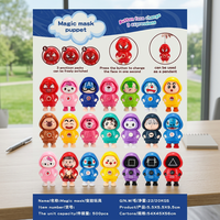 JRMS INDUSTRIES Porte-clés pendentif en PVC à boutons d'expression, motif dessin animé, masque magique à visages interchangeables, pour les 5-13 ans, unisexe, pour sac à dos