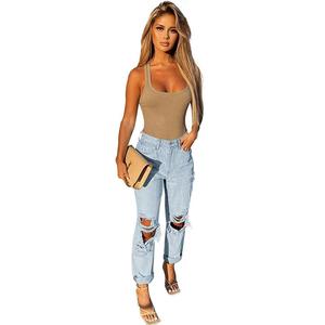 Pantalon en jean déchiré pour femme, décontracté, taille haute, pantalon Kot, Kizlar troué, pantalon Boyfriend, <span class=keywords><strong>Sexy</strong></span>, jean ample, mode 2022 - Product Image 3