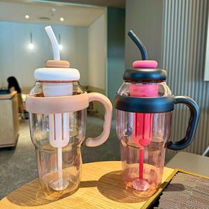 2025 grande capacité été paille tasse nouvelle haute apparence niveau bouteille d'eau en plastique chanceux ventre tasse avec belle conception <span class=keywords><strong>de</strong></span> <span class=keywords><strong>vent</strong></span> - Product Image 2