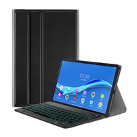 Sıcak satış akıllı kablosuz touchpad ile arkadan aydınlatmalı klavye deri Tablet kılıfı için lenovo tab m10 ve lenovo tab m10 artı