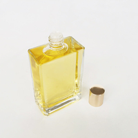Flacon en verre de luxe carré et rectangulaire de 50 ml et 100 ml pour huile capillaire, avec bouchon à vis en aluminium et réducteur, vente en gros