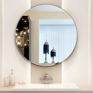 Oval <b>Self</b> <b>Adhesive</b> Wall Mounted <b>Mirror</b> For <b>Bathroom</b> Round Glass Modern Design Durable Ultra Clear Surface - Product Image 2