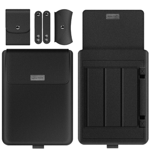 Protecteur multifonctionnel pour ordinateur <span class=keywords><strong>portable</strong></span> <span class=keywords><strong>pliable</strong></span>, support pour sac d'ordinateur <span class=keywords><strong>portable</strong></span> en cuir PU - Product Image 2