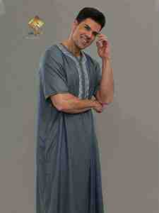Robe de prière musulmane pour hommes du Moyen-Orient, mode arabe, fabriquée en coton et douce. - Product Image 5