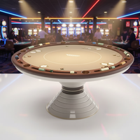 Table de poker et de roulette en bois de luxe professionnelle avec pieds en bois massif, forme personnalisable pour les jeux de casino et les divertissements à domicile