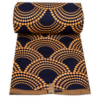 Tissu artisanal Ankara en polyester 100% durable 105GSM à motif à pois et à rayures pour vêtements