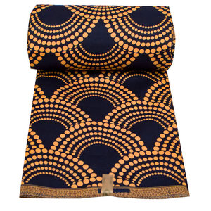 <span class=keywords><strong>Tissu</strong></span> artisanal Ankara en <span class=keywords><strong>polyester</strong></span> 100% durable 105GSM à motif à pois et à rayures pour vêtements - Product Image 4