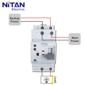 Interrupteur de transfert automatique à double alimentation Nitand2r D2R-63A 230V 2P triphasé 10kA capacité de coupure type rail guide - Product Image 6