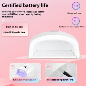 Lampe à ongles sans fil rechargeable 66W, séchage rapide du vernis gel, sécheuse UV LED, alimentée par batterie, sans fil, fournitures professionnelles pour ongles - Product Image 4