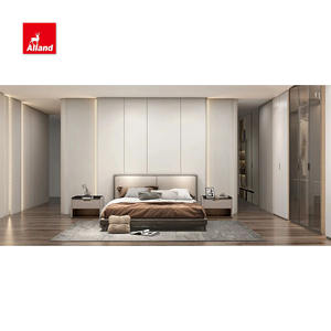 Allandcabinet Manija empotrada Tablero de partículas Gabinete abierto de melamina Interior Dormitorio <span class=keywords><strong>Armario</strong></span> en color <span class=keywords><strong>blanco</strong></span> con puerta de vidrio - Product Image 2