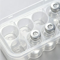 Boîte de rangement pour flacons en plastique transparent, multi-compartiments, anti-collision, organiseur de flacons