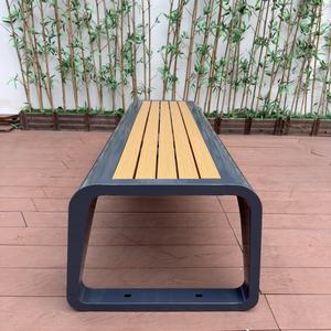 مقعد حديقة خارجي حديث كرسي حديقة خشبي مجلفن بدون مسند ظهر للأماكن العامة ومناطق الترفيه - Product Image 3