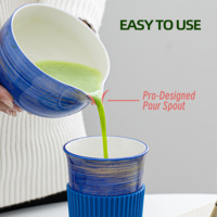 Ensemble de matcha en porcelaine de qualité alimentaire, design Japandi, écologique, durable, résistant à la chaleur, personnalisable, avec fouet en bambou