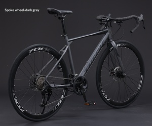 Vélo de route à guidon courbé 700C, <span class=keywords><strong>cadre</strong></span> en <span class=keywords><strong>acier</strong></span> au carbone ultra-léger, frein à double disque, <span class=keywords><strong>course</strong></span>, hommes, femmes, étudiants, adolescents - Product Image 6