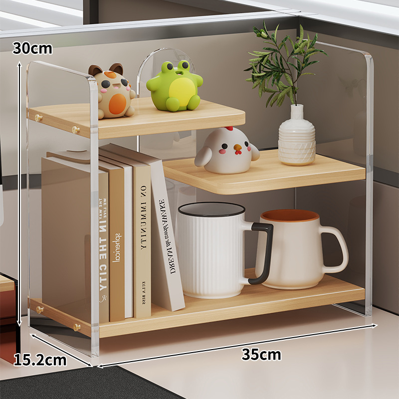 Porte-gobelet double couche en bois massif - transparent