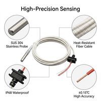 Industrial 3wire PT1000 PT100 PTC Thermistor Temperature Sensor 1000mm RTD Temperature Transmitter High Precision±0.15 0.3