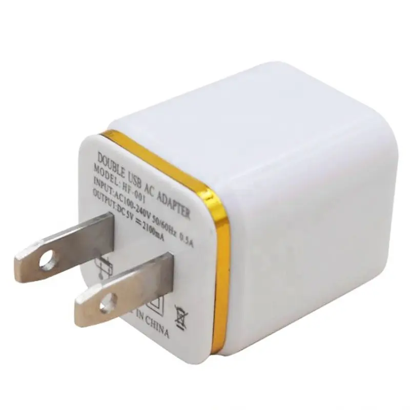 Factory wholesale 5V1A 5V 2.1A dual usb travel charger usb wall charger mobile phone charger for iphone samsung mobile etc