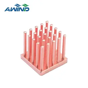 Disipador de calor de aleta de PIN de cobre forjado en frío de 50W de fábrica Donguan Radiat para Cob LED cxb 3590 disipador de calor de cobre de pila forjado personalizado 40x40