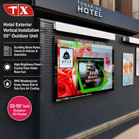 Écran d'affichage numérique LCD mural extérieur 55 pouces à cadre fin, étanche IP66, avec CMS intégré, pour affiches publicitaires et menus en magasin de détail