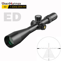 Lunette de chasse WestHunter ED 7-42X56 SFIR FFP Zero Stop, tube de 34 mm, mise au point latérale, visée à dispersion extra-basse, image lumineuse longue portée