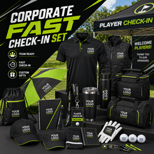 Custom Logo Corporate Fast Check In <b>Set</b> With Polo Shirt Cap Cooler Bag Bottle Umbrella Lanyard Team Sports Event Gift <b>Set</b> - Product Image 1