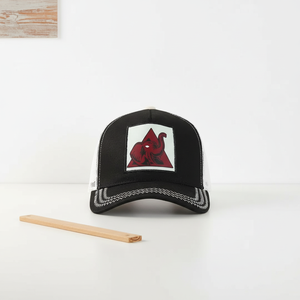 <span class=keywords><strong>หมวก</strong></span>โฟมทรง Trucker แบบขายส่ง พร้อมเชือกผูก ปักโลโก้ได้ 5 แผง ปีกโค้ง คุณภาพสูง สีดำ ทรงกลาง - Product Image 1