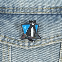 Broche émaillée drôle Chat Erreur Informatique Écran Bleu (BSOD) pour Ordinateur Portable, Badge Animal Kawaii pour Programmeurs IT