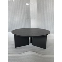 Table basse moderne 900 x 900 x 355 en bois noir pour ameublement de maison