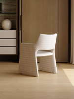 Chaise de salle à manger moderne minimaliste de luxe léger avec housse et accoudoirs en tissu coton et lin pour la maison, l'hôtel et le restaurant