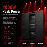 Subwoofer actif de 18 pouces, 1000 W RMS, boîtier en bois, DSP intégré, 4000 W de puissance de crête, haut-parleur de basses professionnel pour scène, pour événements en direct et concerts