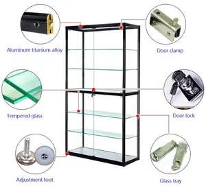 Cửa Hàng Fixture Kích Thước Tùy Chỉnh Nhôm Kính Hiển Thị Showcase Với Đèn Led - Product Image 5