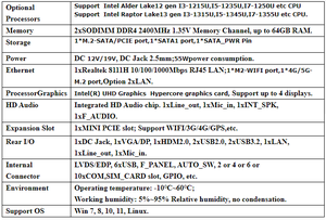 ELSKY Desktop <b>Pc</b> Lake I3-1315U I7-1355U 1*4G/5G-M.2 M.2-SATA/PCIE VGA Key-E Key-B M.2 Computer Core I7 MINI <b>PC</b> HD4009-QM11U-I7-1 - Product Image 6