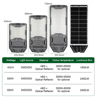 Lampadaire Solaire LED Sans Scintillement 400W 500W IP67 Température de Couleur 3000K-6500K Batterie LiFePO4 Garantie 2 Ans pour Campus et Écoles